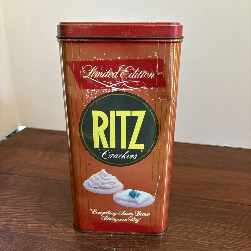 Vintage 1986 RITZ CRACKERS Tin with Lid "The Story of Ritz" Limited Edition
